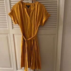 Simply Vera Mustard Midi Dress with Belt